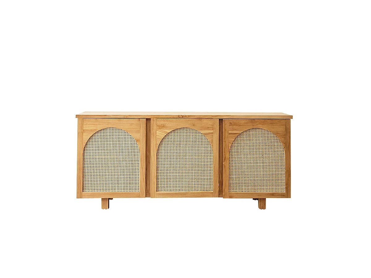 Credenza in teak massello e cannage 180 cm