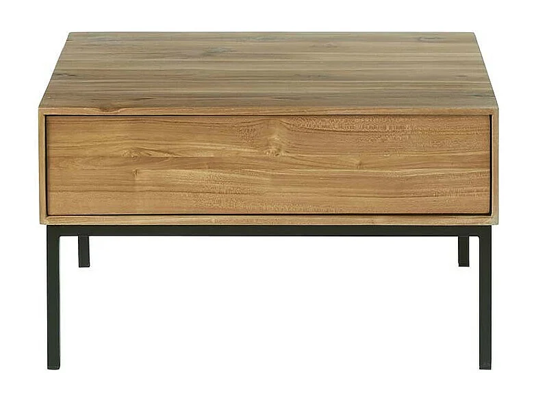 Table basse en teck massif et métal