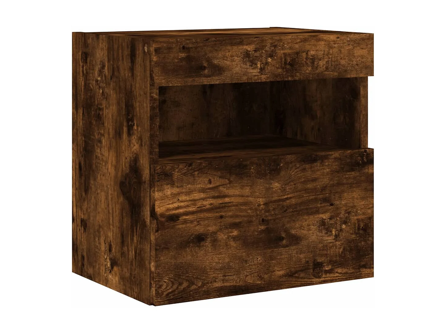 5-delige tv-wandmeubelset met LED bewerkt hout gerookt eiken