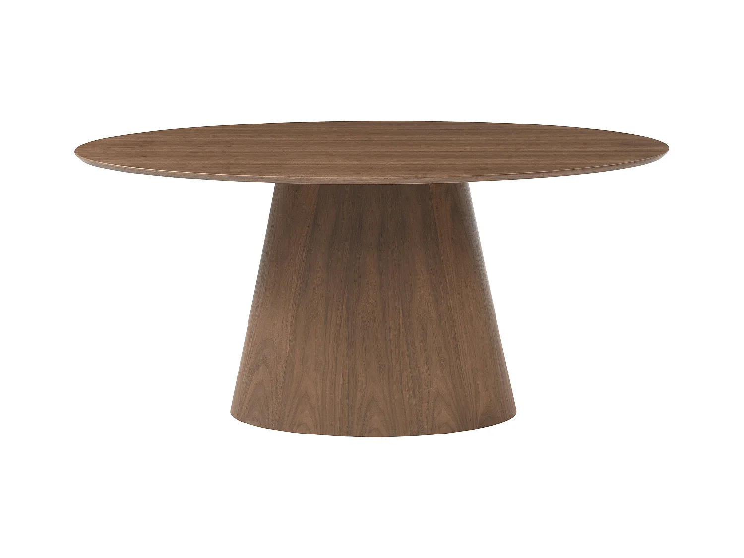 Table à manger 6 personnes placage noyer - Naturel foncé - ANTELADA