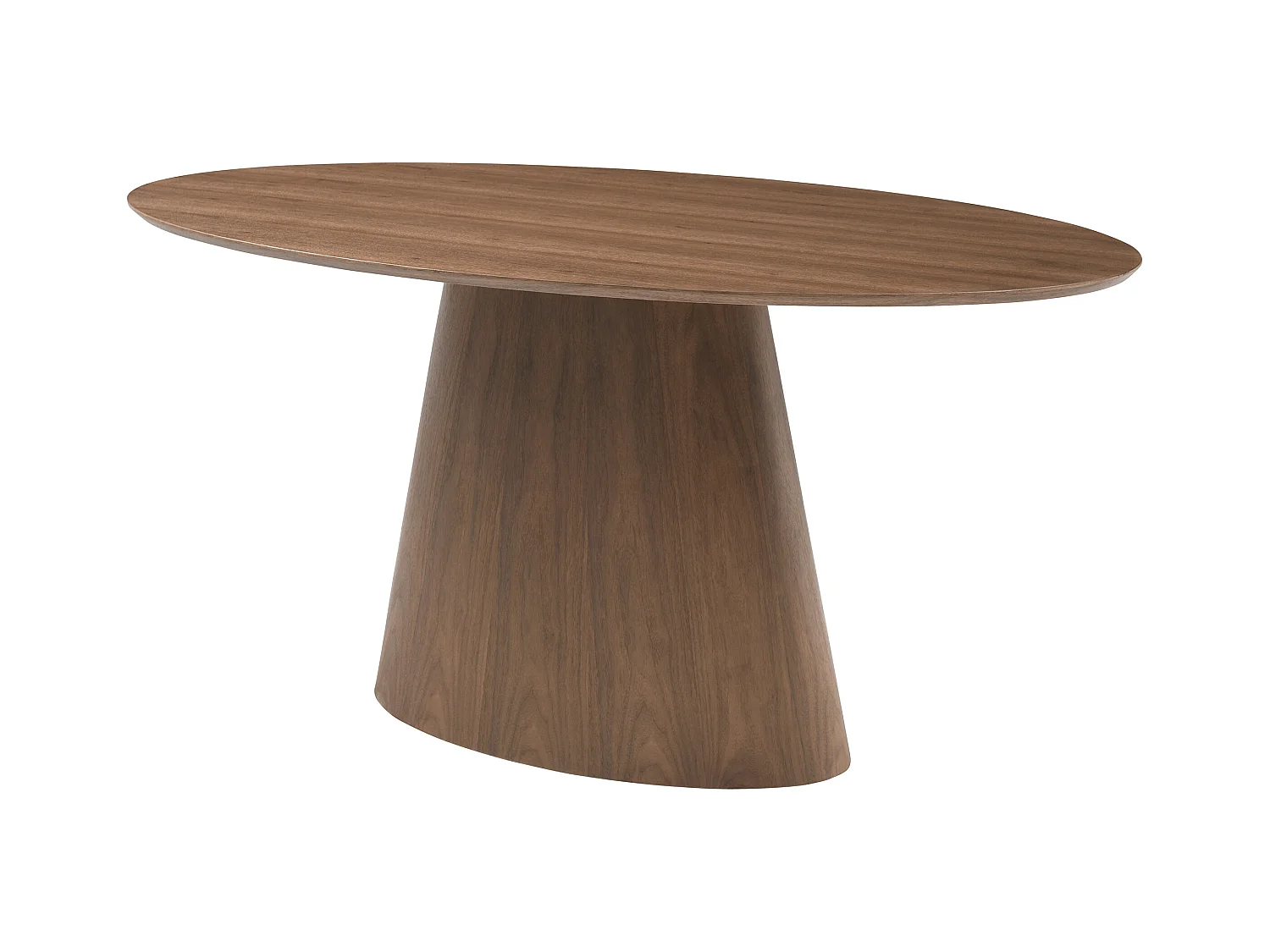 Table à manger 6 personnes placage noyer - Naturel foncé - ANTELADA