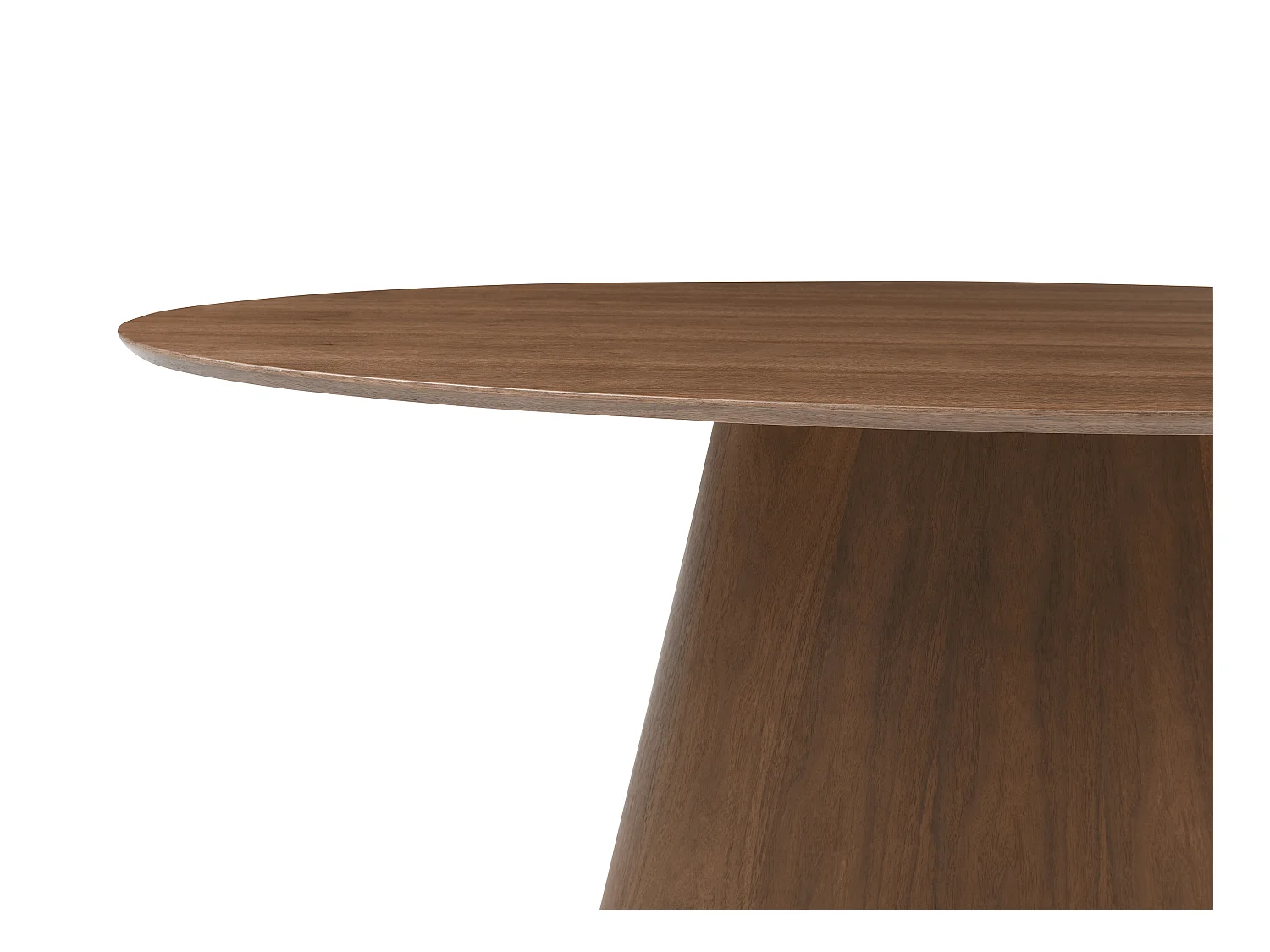 Table à manger 6 personnes placage noyer - Naturel foncé - ANTELADA