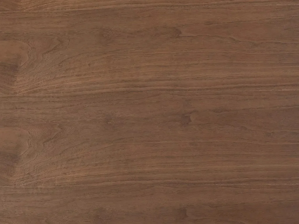 Table à manger 6 personnes placage noyer - Naturel foncé - ANTELADA