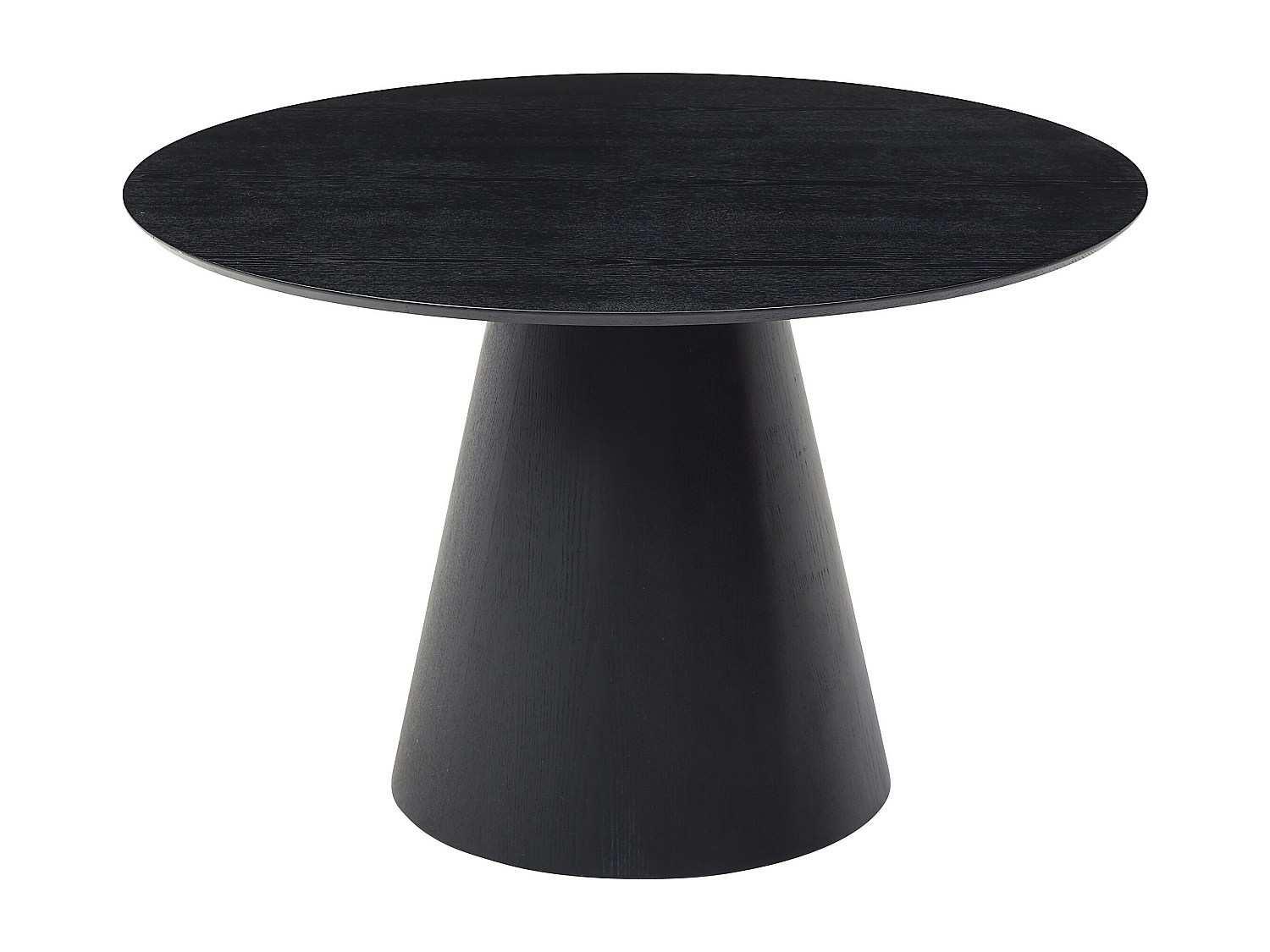 Esstisch rund - 4 Personen - Eichenfurnier - Schwarz - BURSANA günstig online kaufen
