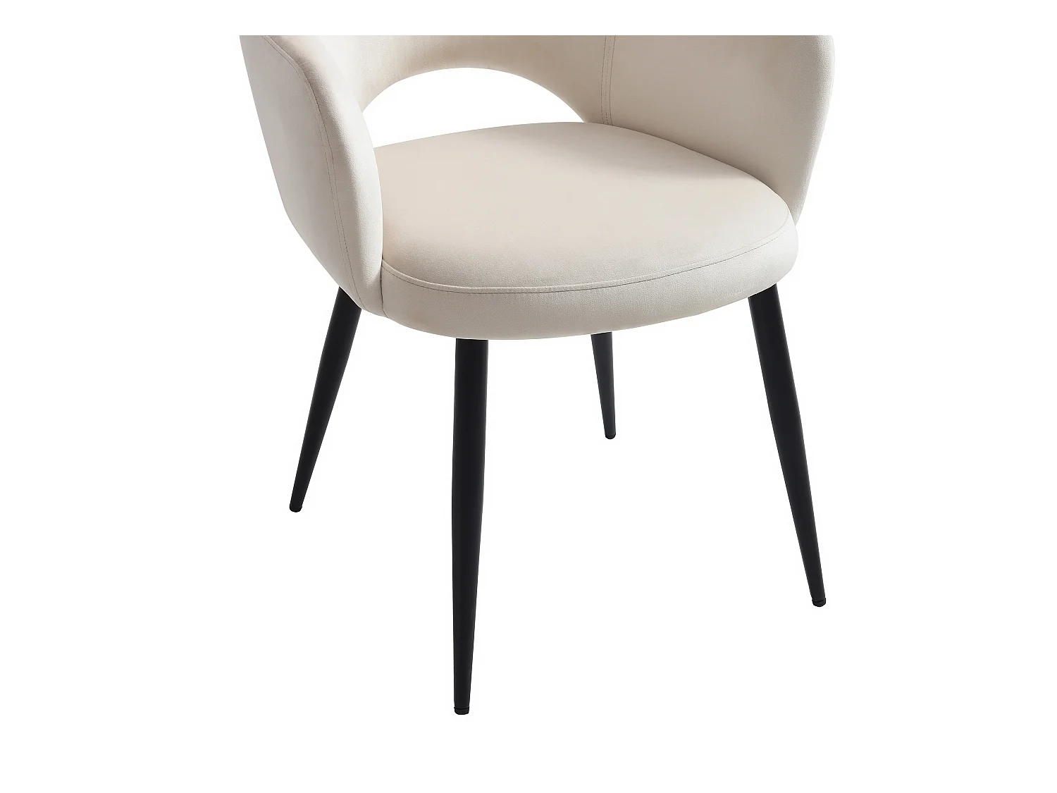 Sæt med 2 stole med armlæn i fløjl og sort metal - Beige - ALSEY fra Maison Céphy