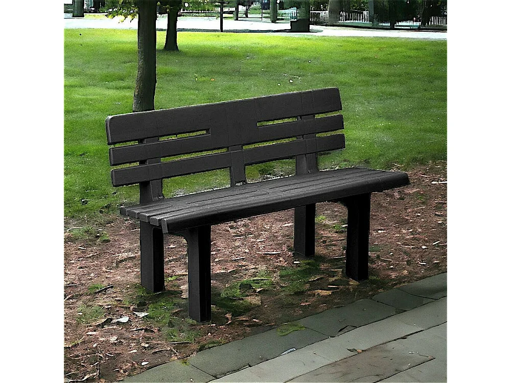 Daltobel buitenbank, Monobloc tuinbank, Buitenbank, 100% Made in Italy, 110x52h71 cm, Antraciet