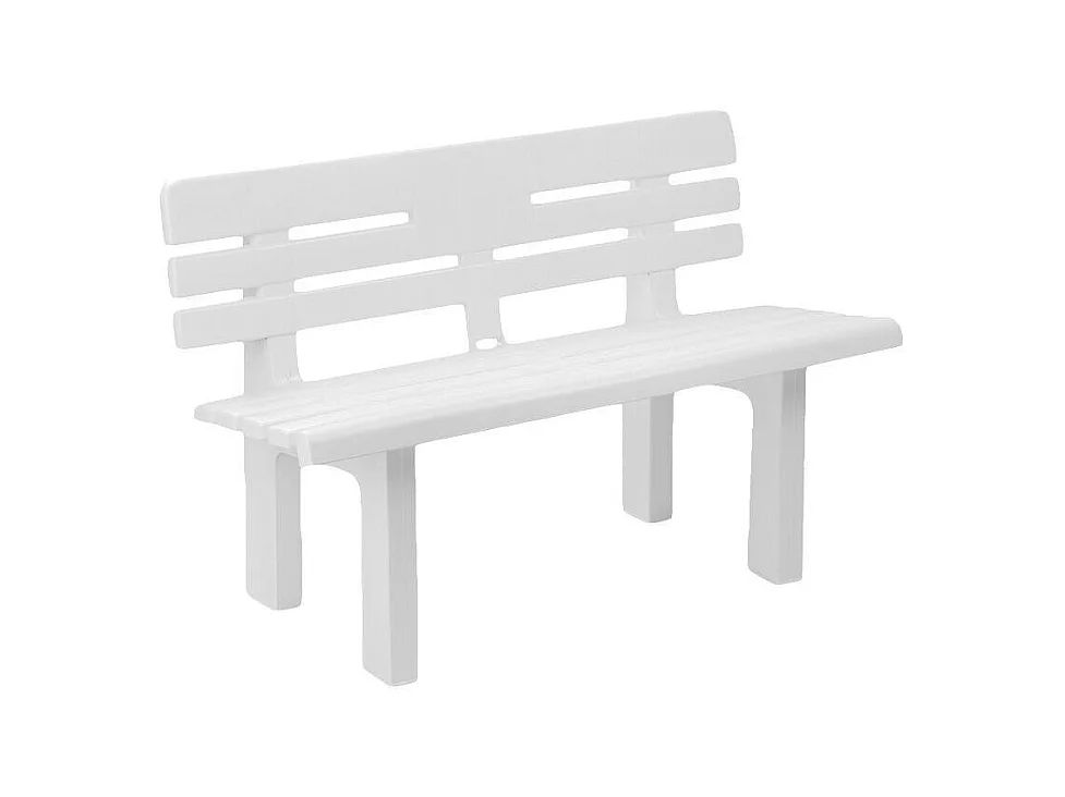 Banc d'extérieur Daltobel, Banc de jardin Monobloc, Banc d'extérieur, 100% Made in Italy, 110x52h71 cm, Blanc
