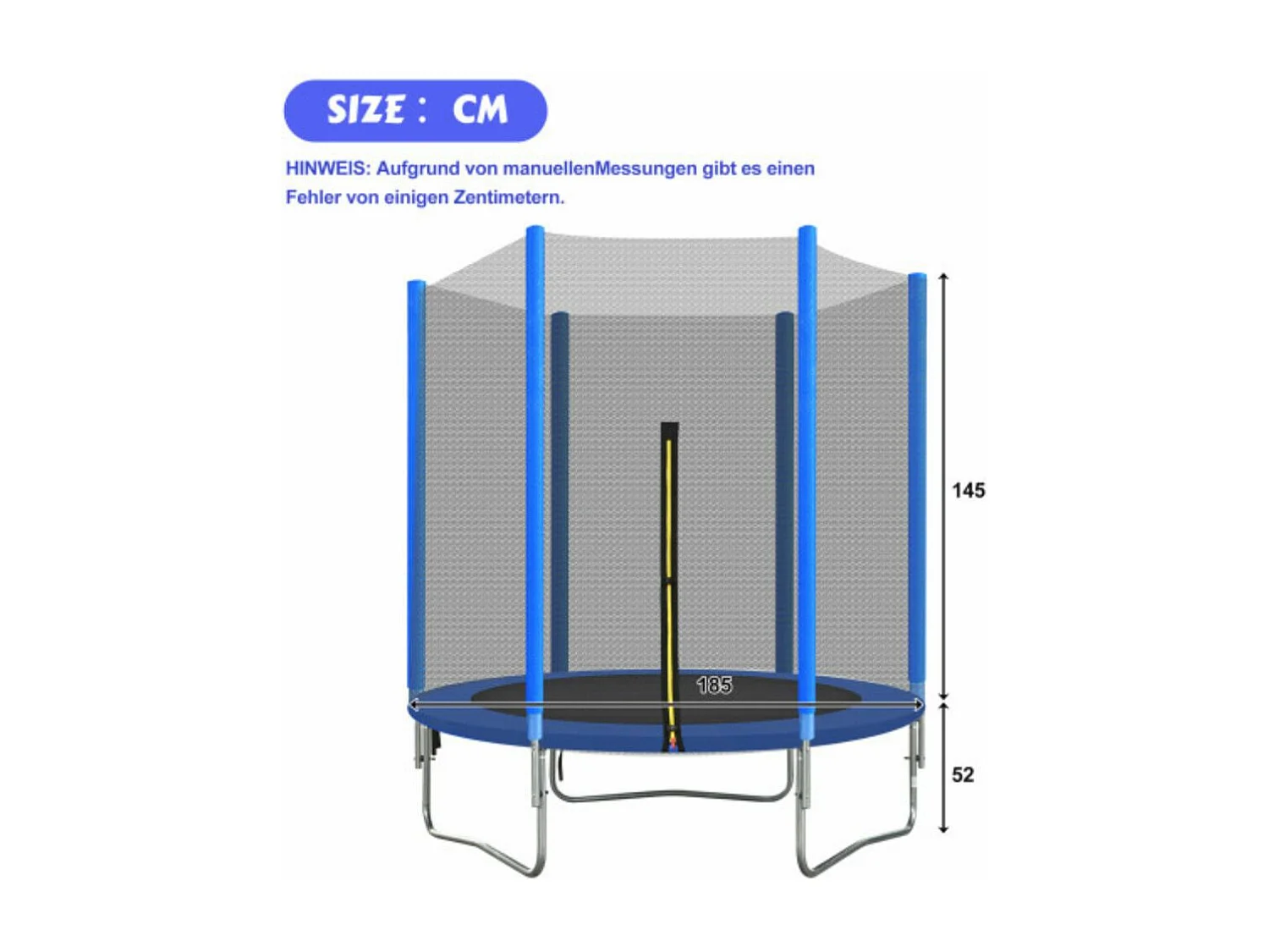 Trampolin für Kinder, Set für den Innen- und Außenbereich, blau