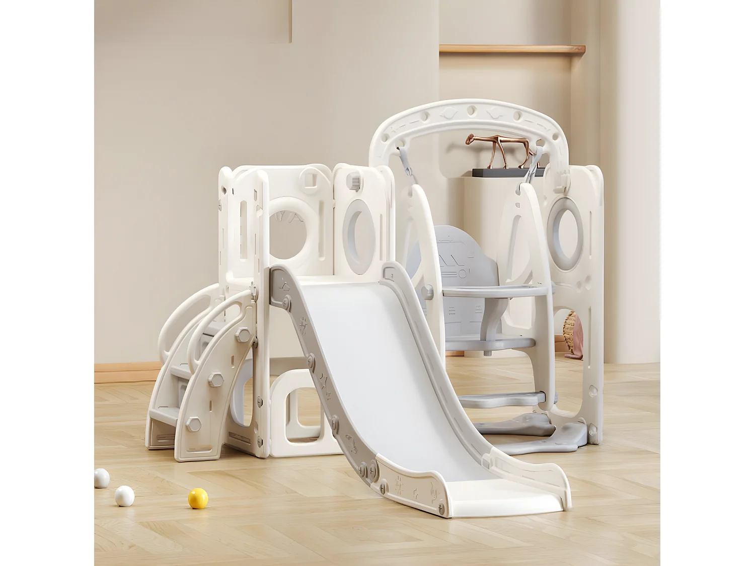 5-in-1 Rutsche für Kinder, inklusive Rutsche und Schaukel