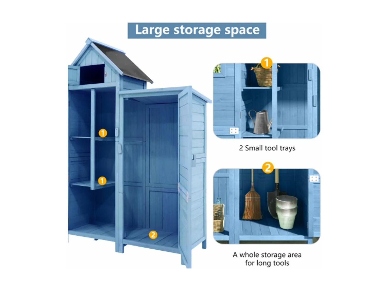 Cabane de jardin en bois avec étagères - Idéal pour les petits jardins