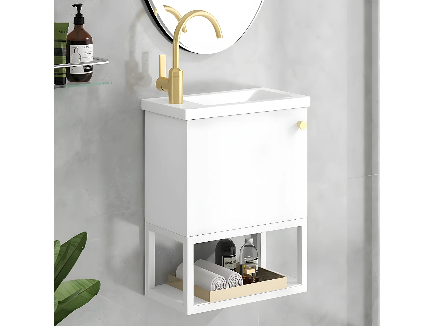 Le lavabo avec meuble est un choix parfait pour votre petite salle de bain