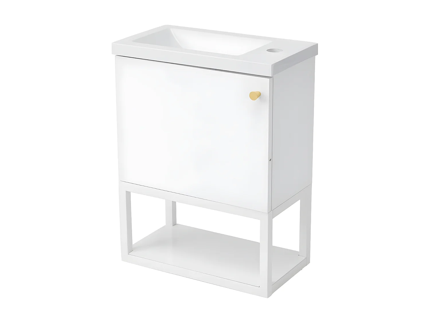 A pia com móvel é uma escolha perfeita para o seu pequeno banheiro