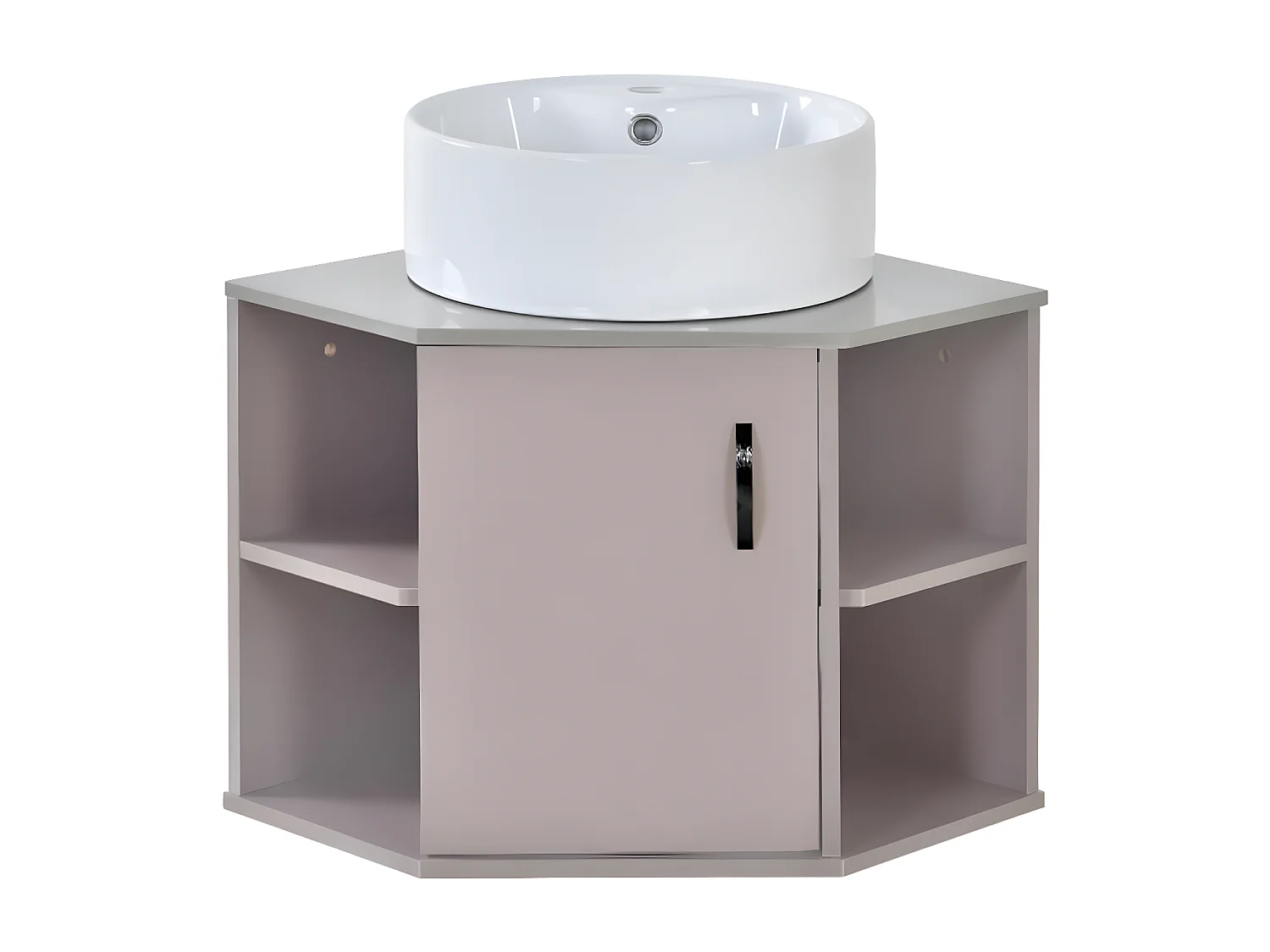 Hangende wastafel 50 cm, 2-delige wastafel, hoekgasttoiletmeubel