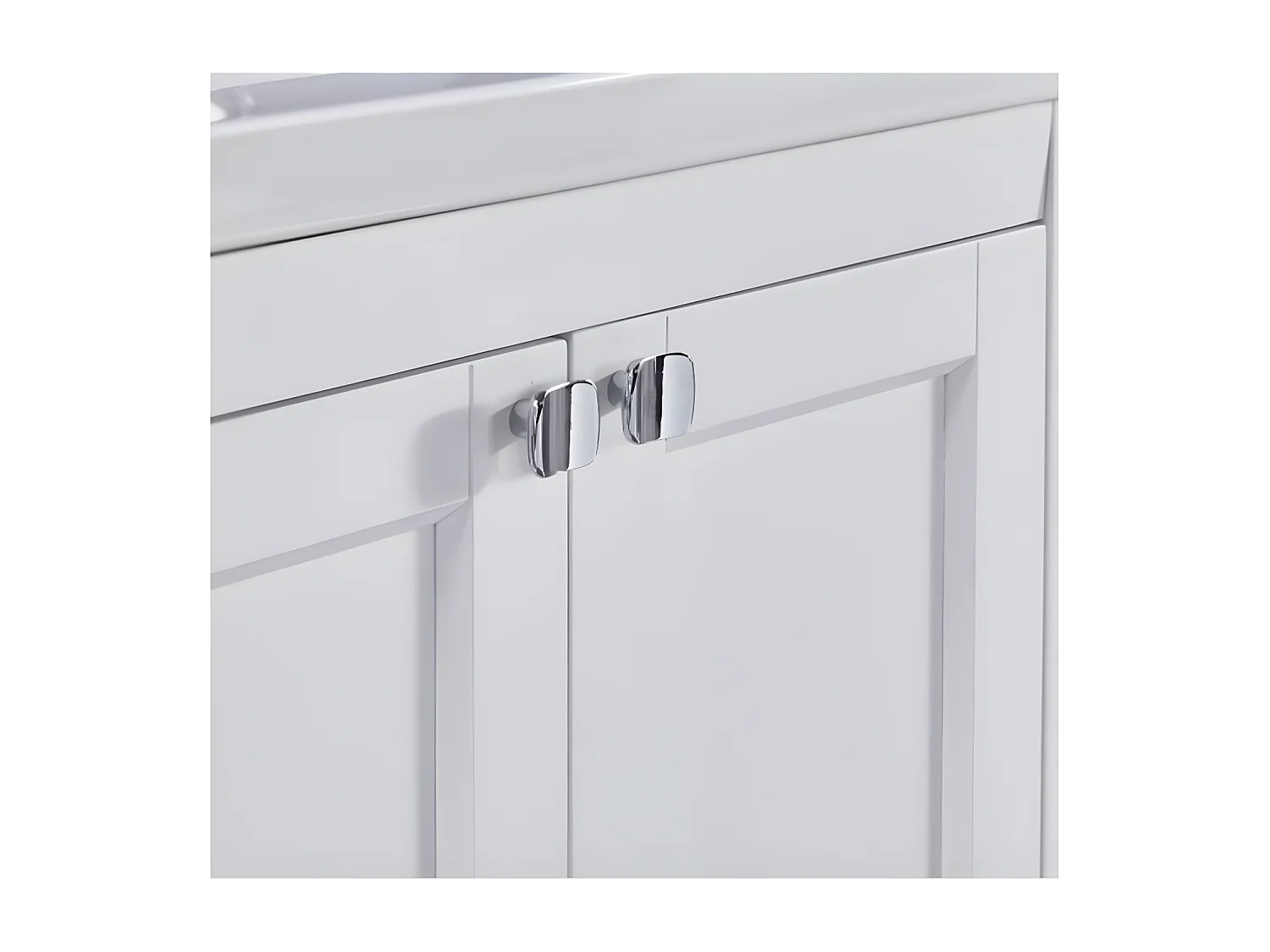 Meuble vasque avec lavabo en céramique 60cm - Blanc