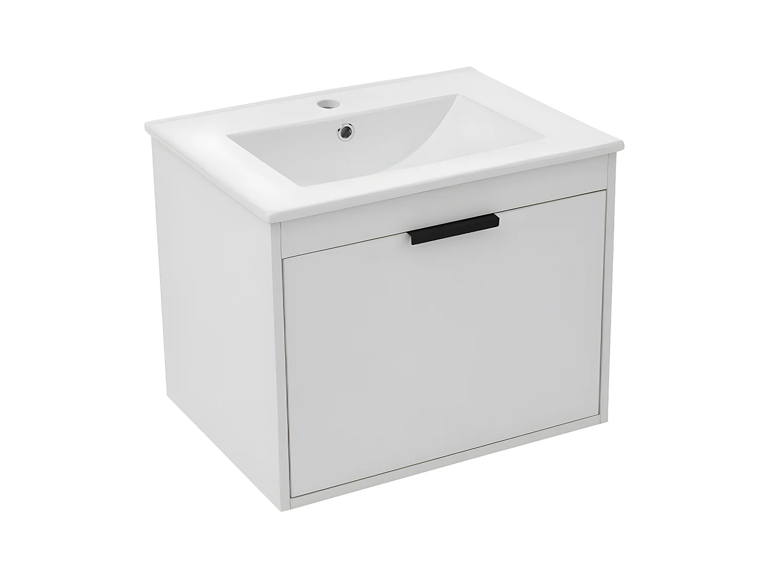 Meuble vasque suspendu de 60 cm de large avec lavabo en céramique