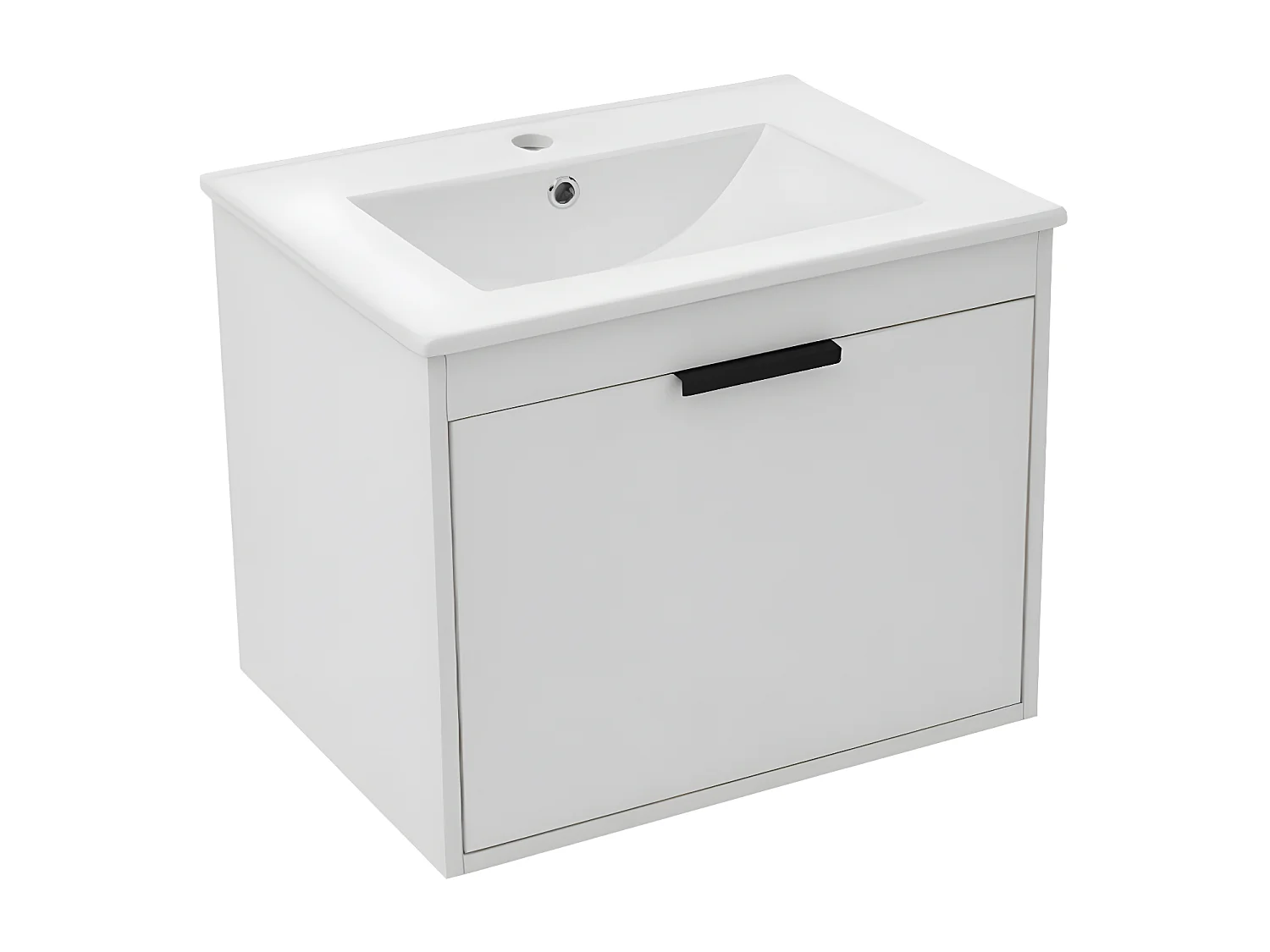 Meuble vasque suspendu de 60 cm de large avec lavabo en céramique