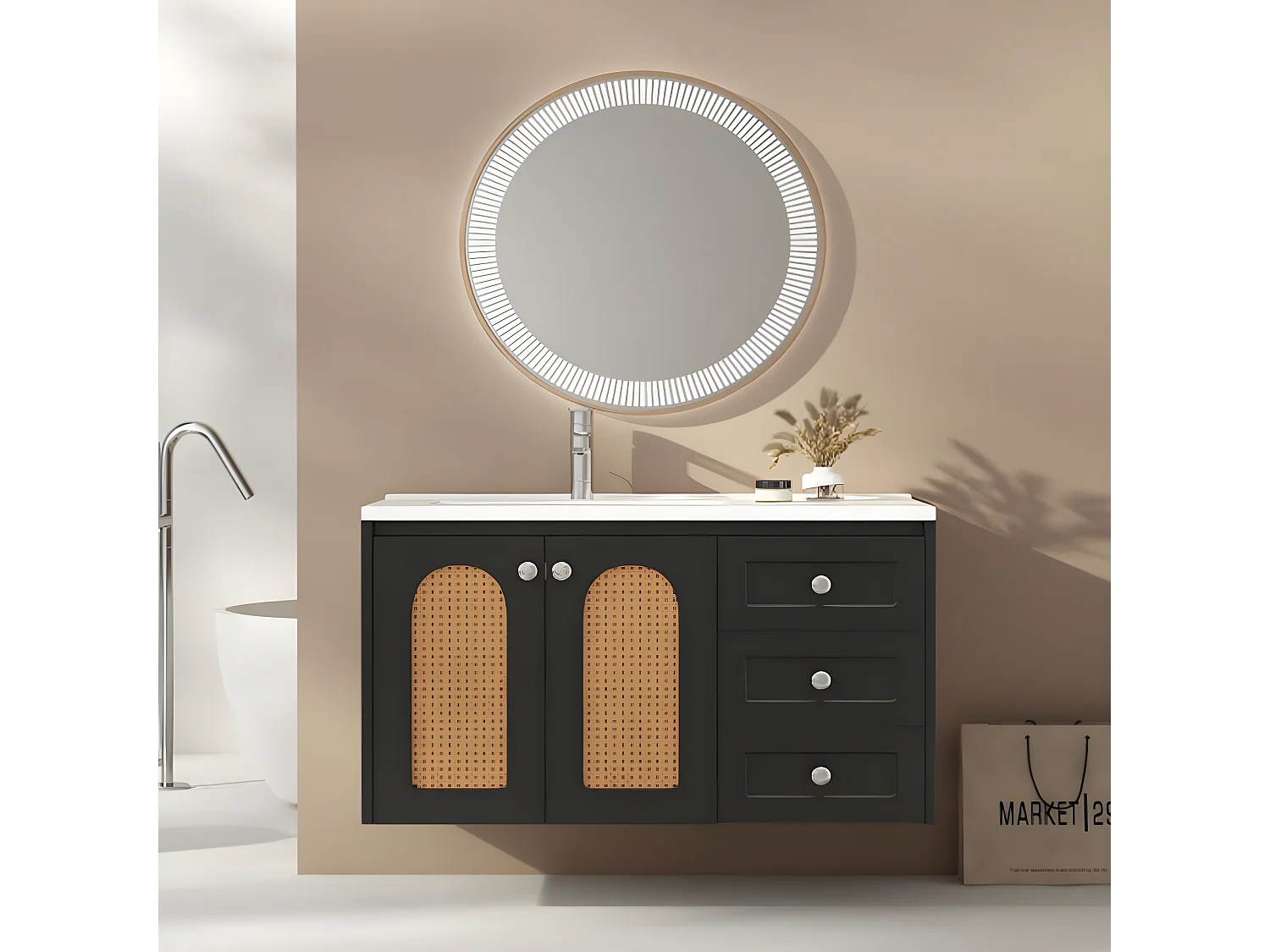 Ensemble de meubles de salle de bain avec lavabo de 90 cm