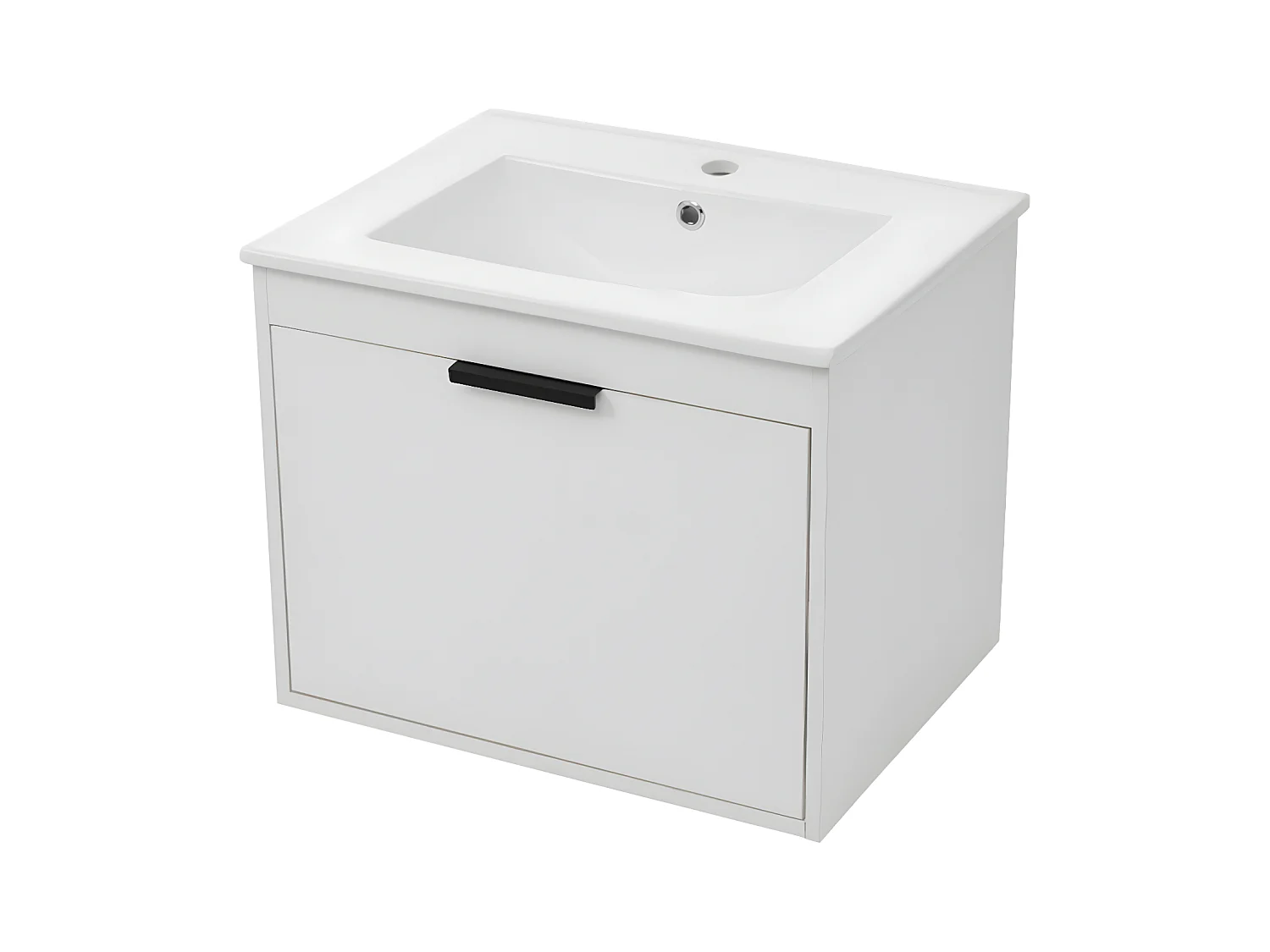 Lavabo suspendu de 60 cm de large blanc