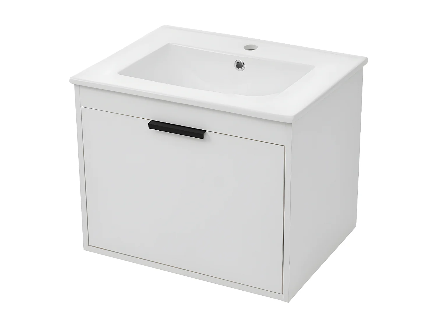 Lavabo suspendu de 60 cm de large blanc