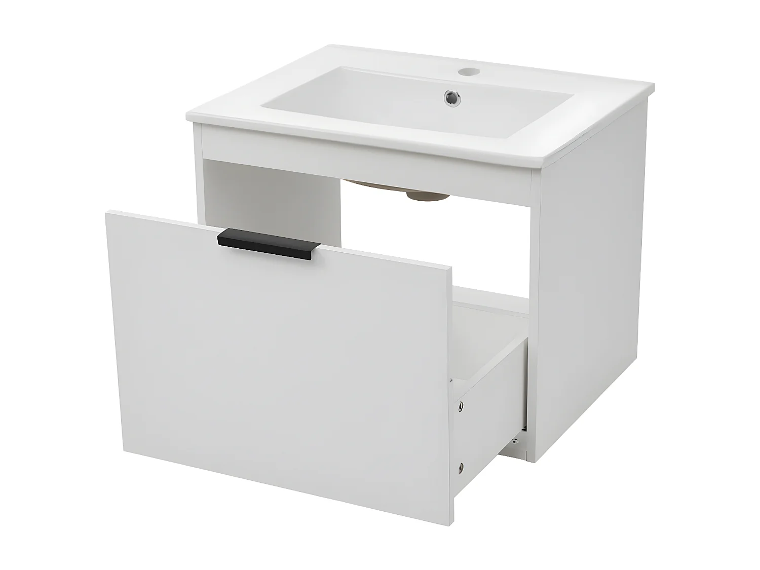 Lavabo suspendu de 60 cm de large blanc