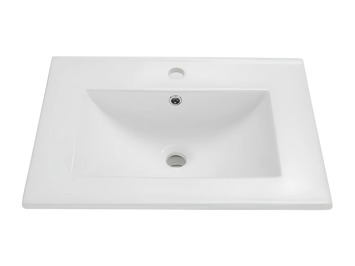 Lavabo suspendu de 60 cm de large blanc