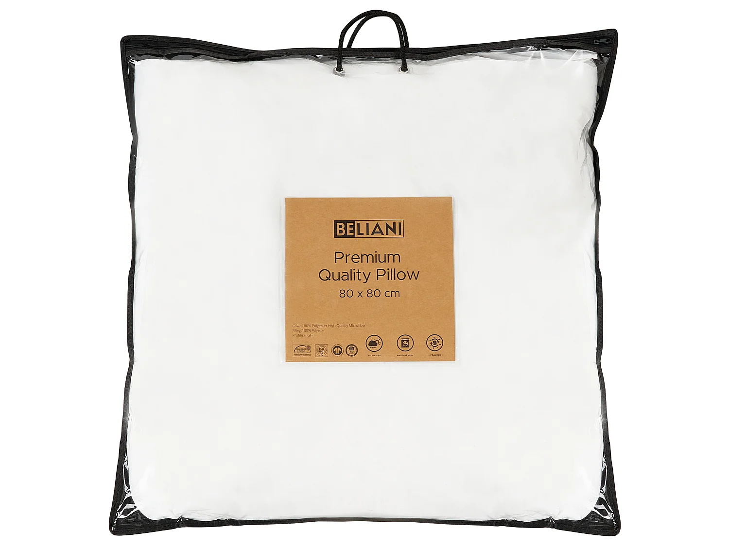 Kissen 2er Set ERRIGAL Hoch Mikrofaser 80 x 80 cm Weiss