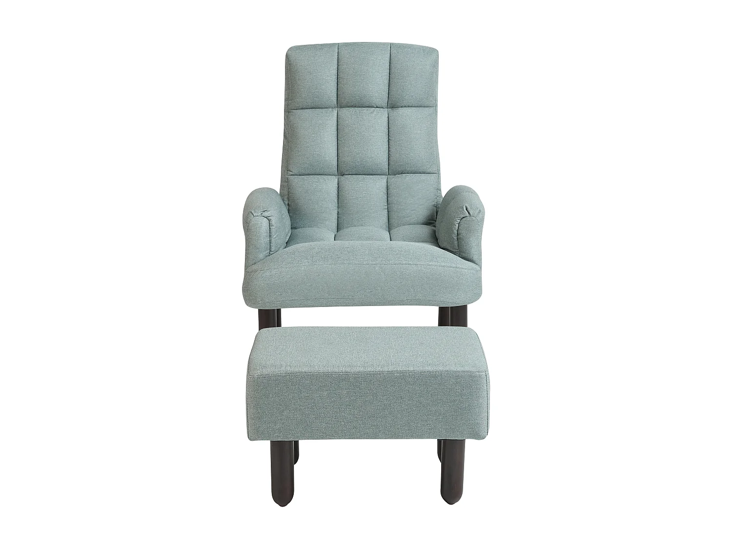 Sillón reclinable OLAND con reposapiés Lino sintético Verde menta