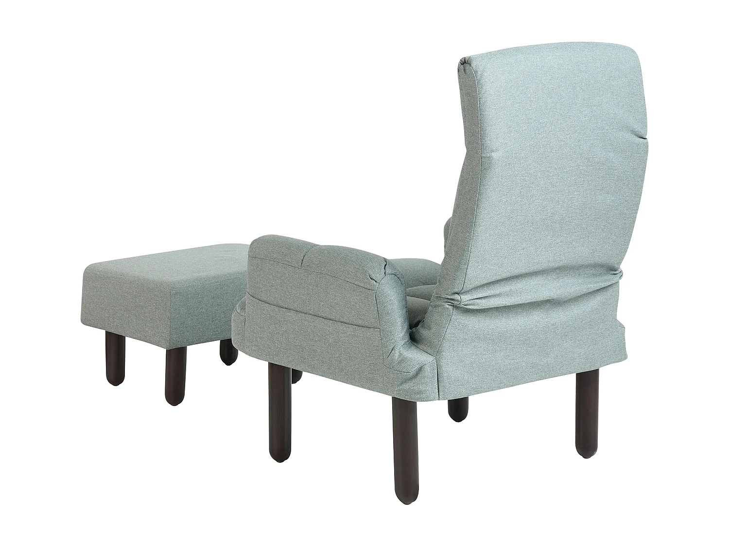 Sillón reclinable OLAND con reposapiés Lino sintético Verde menta