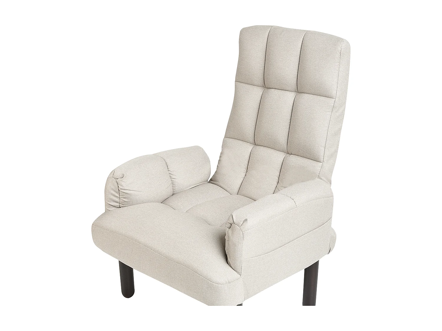 Sillón reclinable OLAND con reposapiés Lino sintético Beige claro