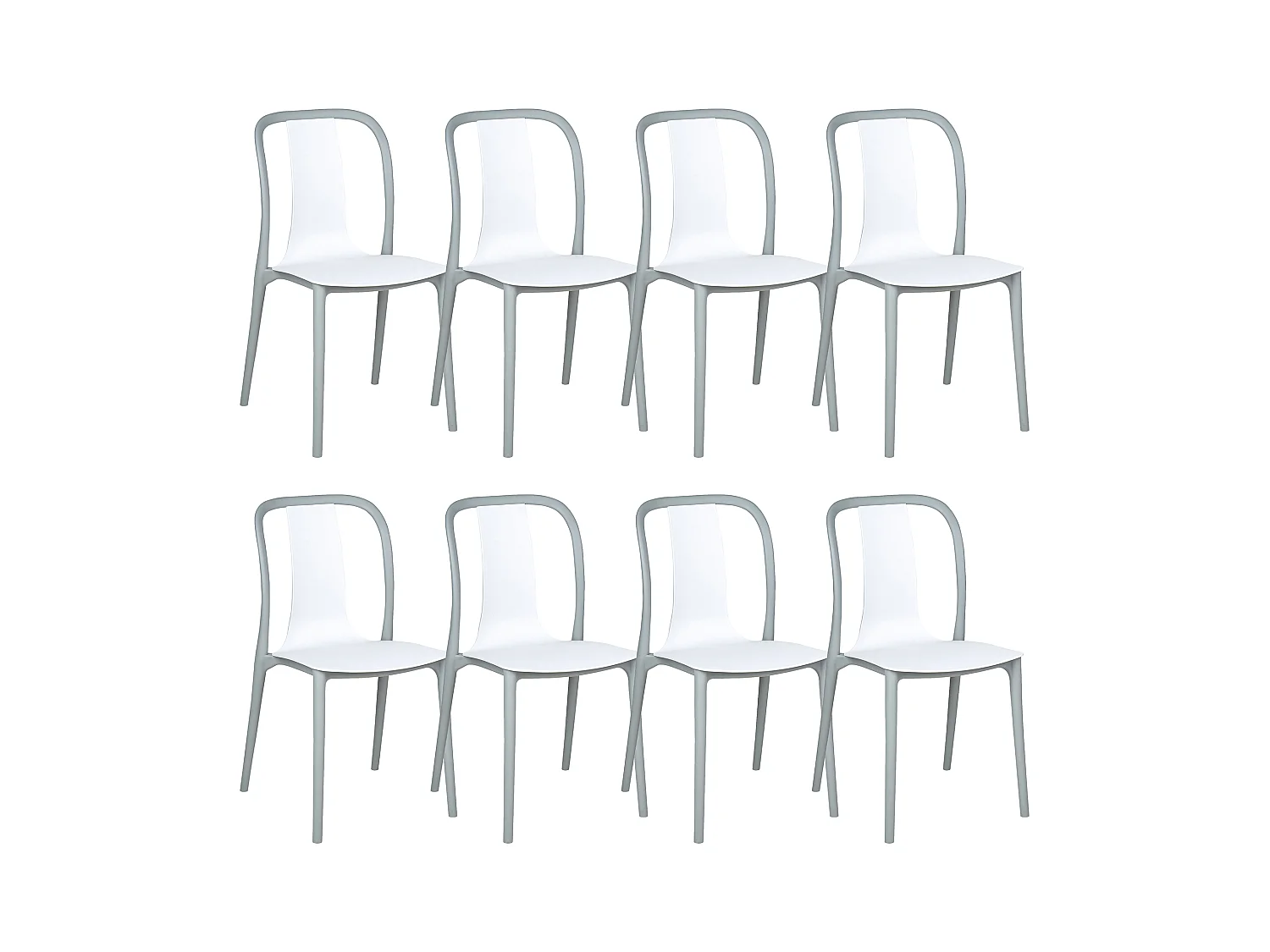 Lot de 8 chaises de jardin SPEZIA Blanc