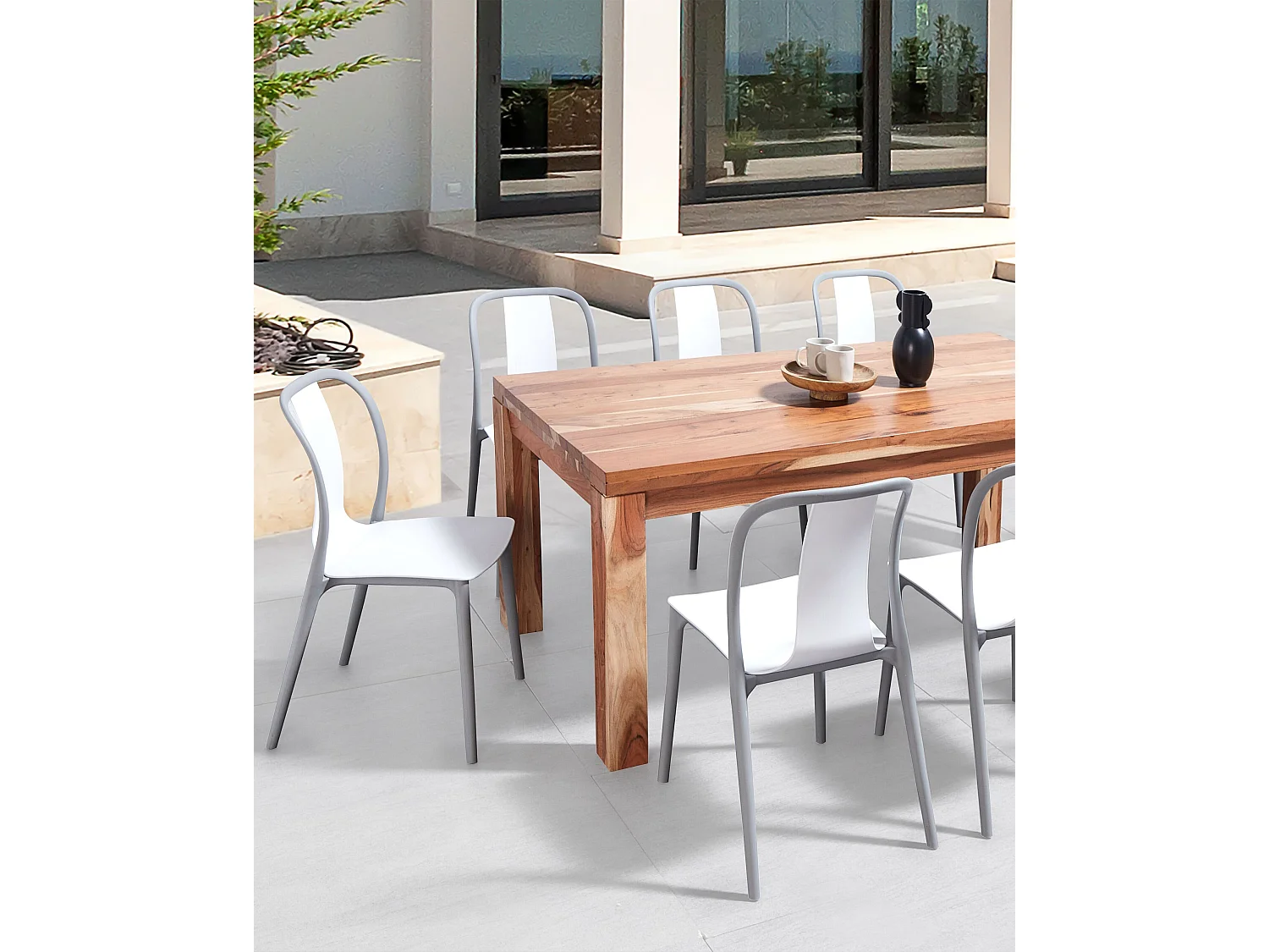 Lot de 8 chaises de jardin SPEZIA Blanc