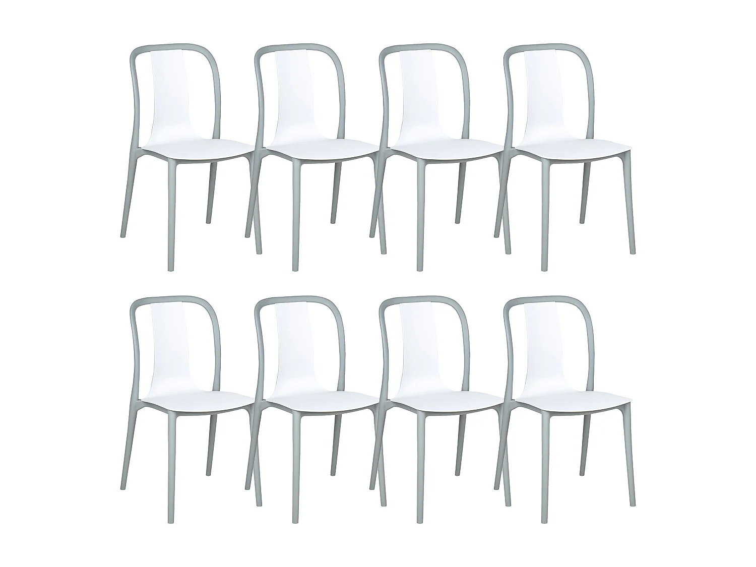 Gartenstuhl 8er Set SPEZIA Weiss