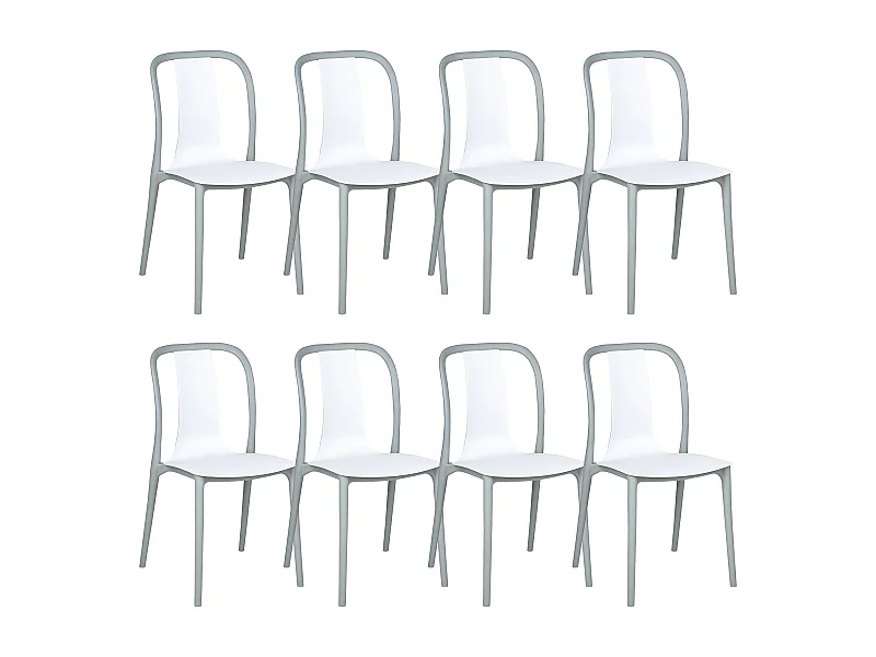 Lot de 8 chaises de jardin SPEZIA Blanc
