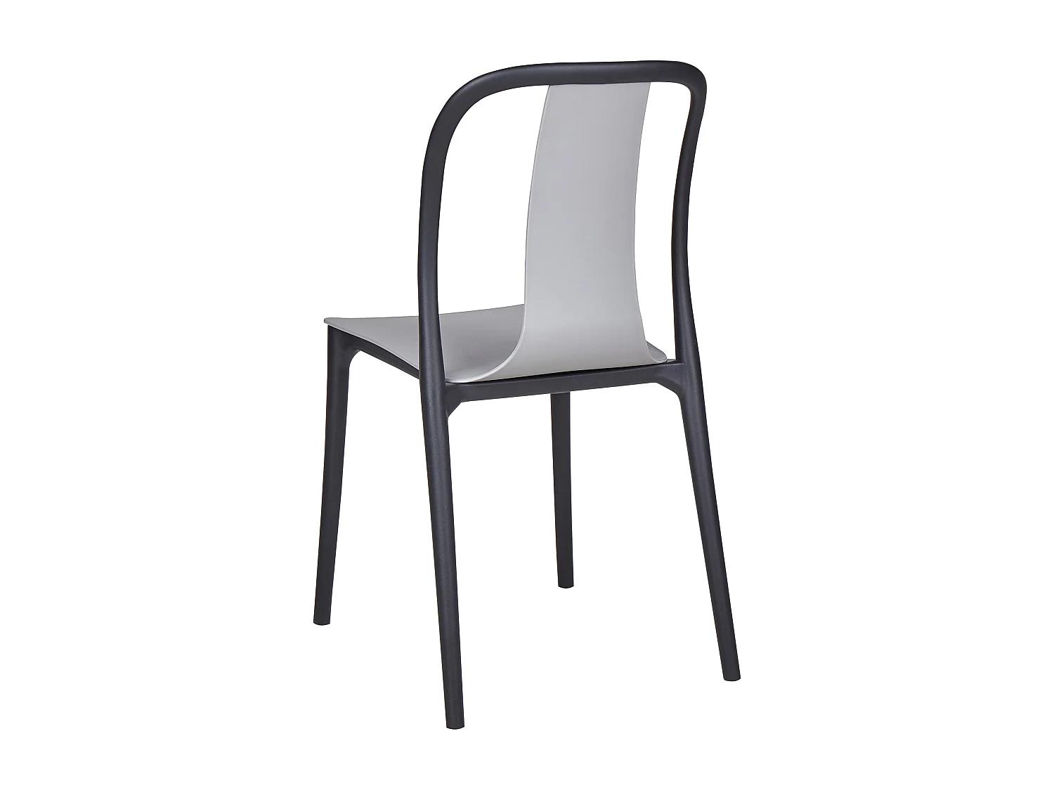 Gartentstuhl 4er Set Kunststoff schwarz / grau stapelbar modern Spezia