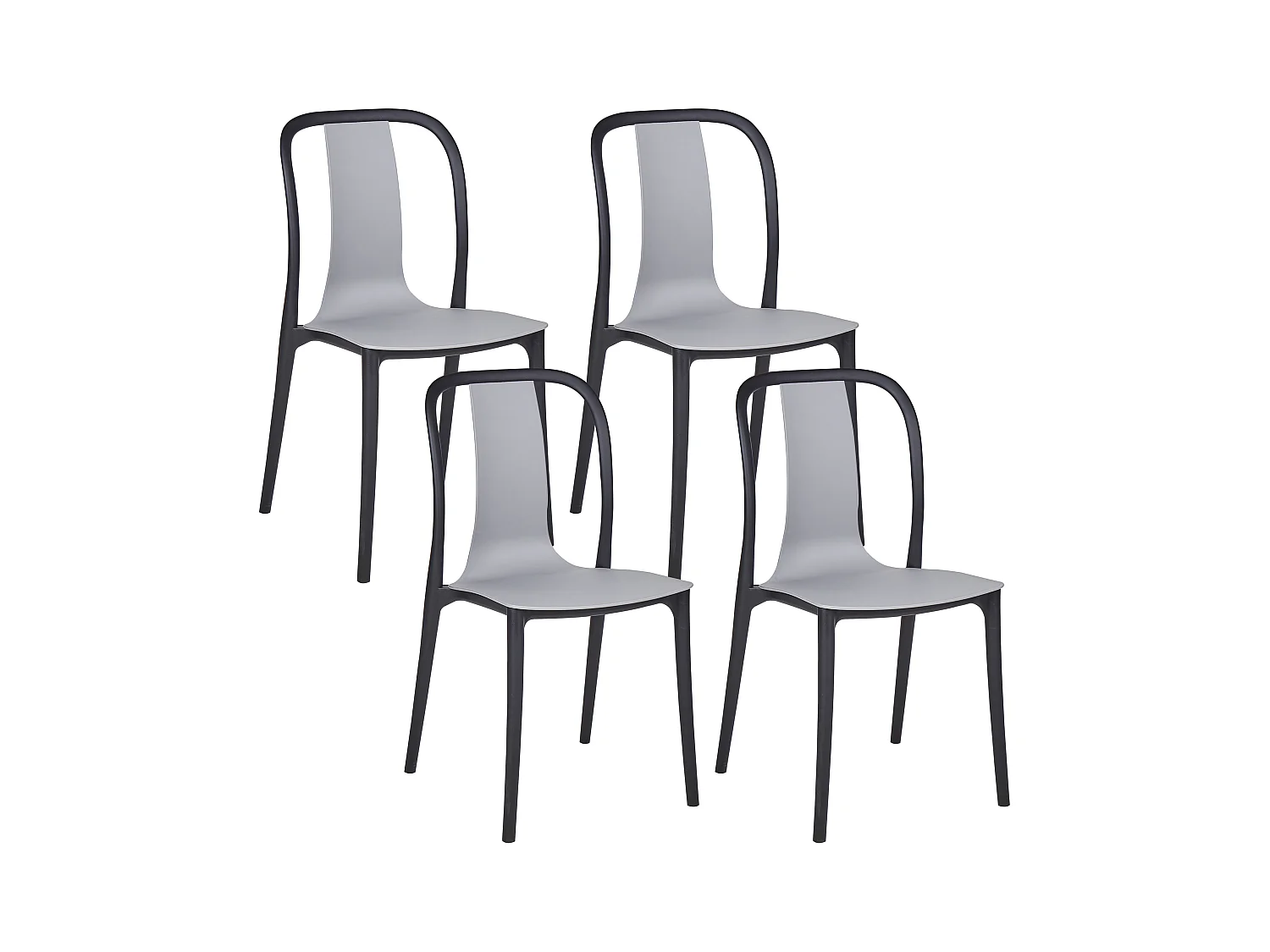 Lot de 4 chaises de jardin SPEZIA Gris
