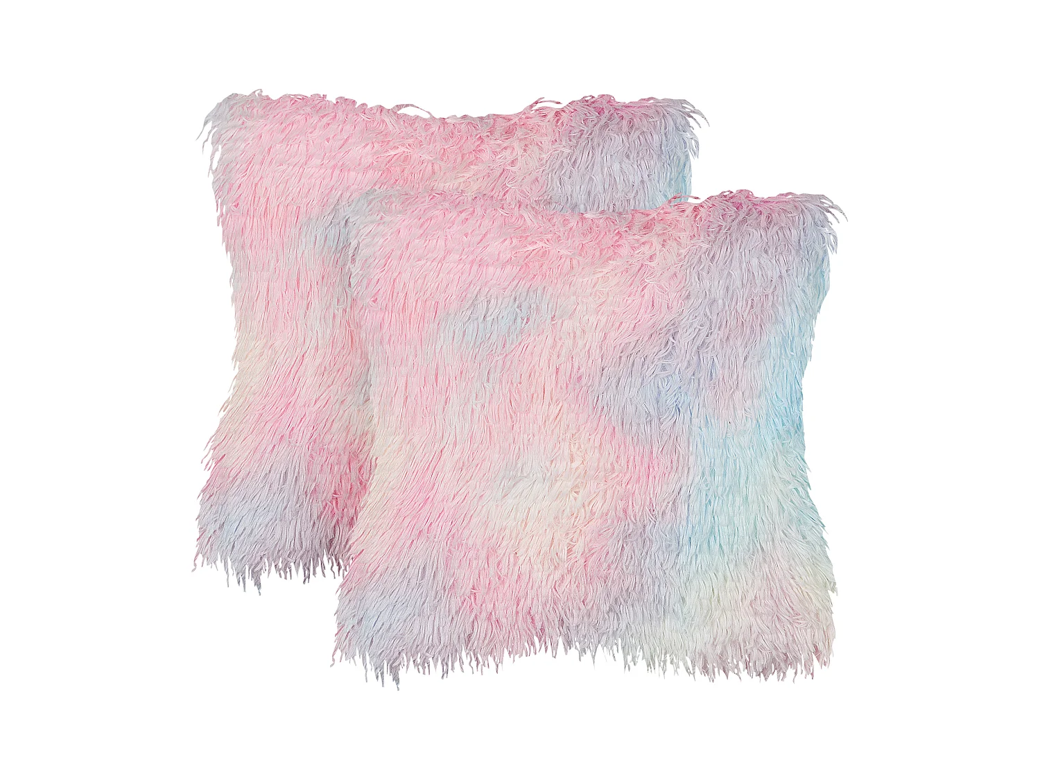 Lot de 2 coussins décoratifs AMARYLLIS Fourrure synthétique 45 x 45 cm Multicolore
