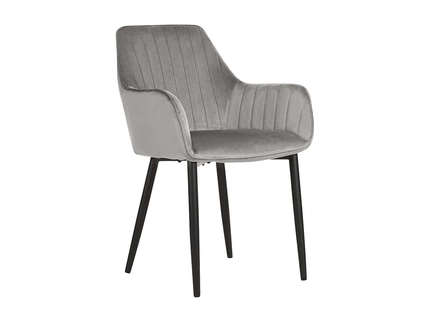 Conjunto de 2 sillas de comedor WELLSTON Terciopelo Gris oscuro