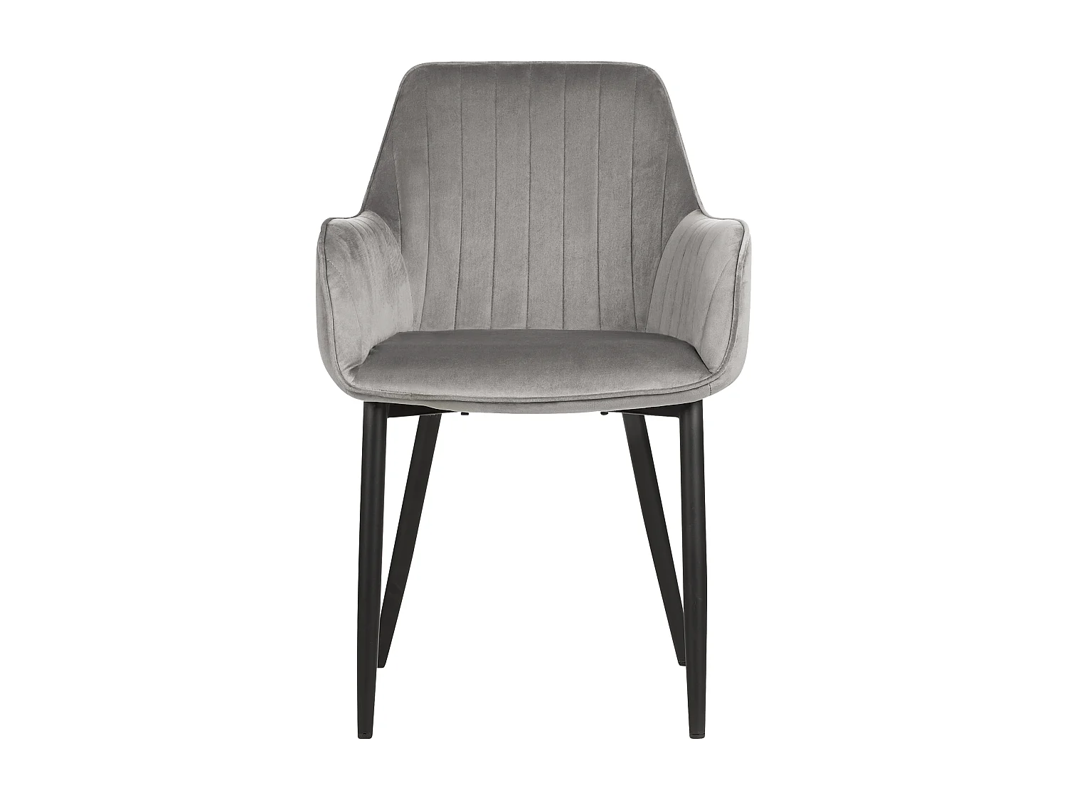 Conjunto de 2 sillas de comedor WELLSTON Terciopelo Gris oscuro