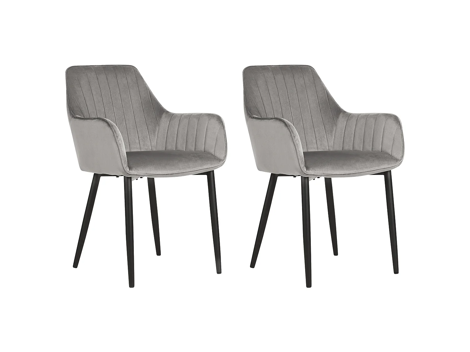 Set di 2 sedie da pranzo WELLSTON Velluto Grigio scuro