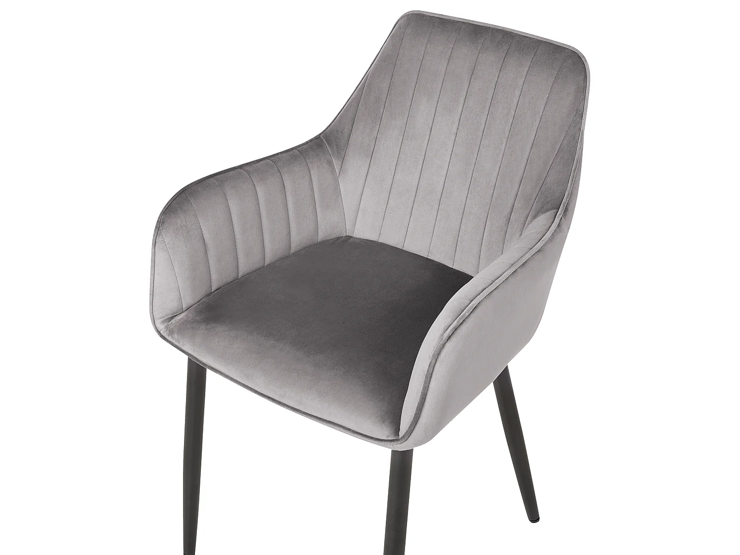 Set di 2 sedie da pranzo WELLSTON Velluto Grigio scuro