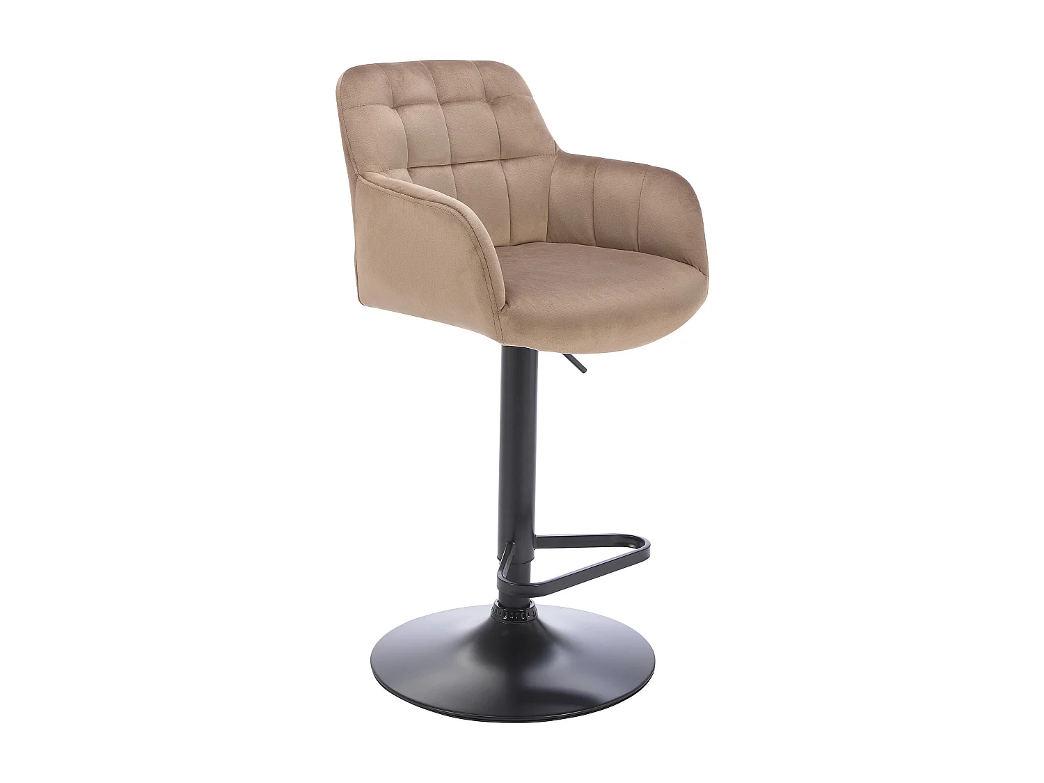 Set med 2 justerbara barstolar beige sammet och svart metall PEGA från Pascal MORABITO