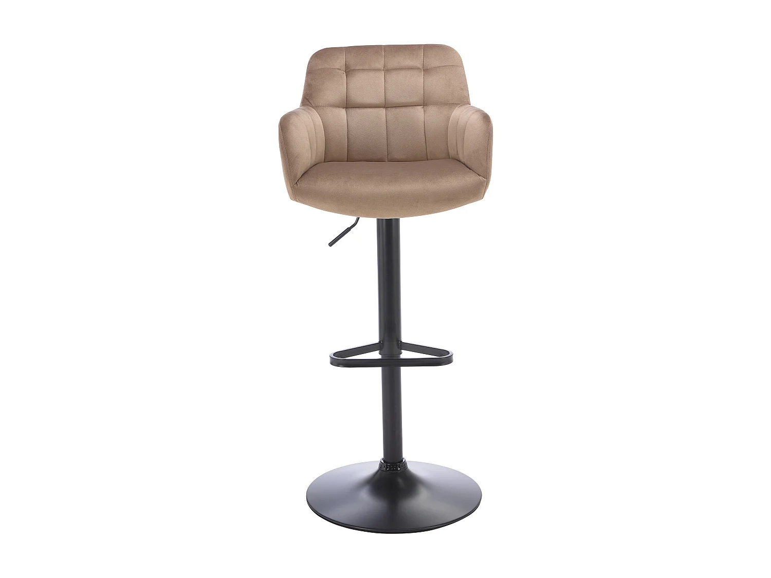 Set med 2 justerbara barstolar beige sammet och svart metall PEGA från Pascal MORABITO