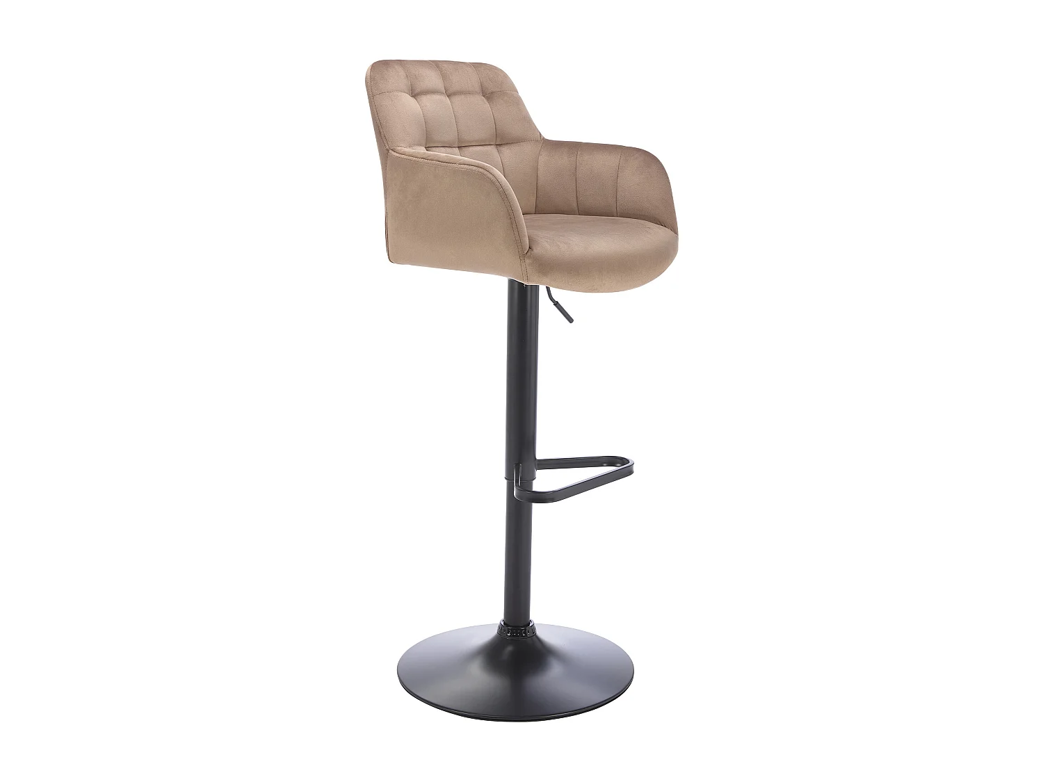 Set med 2 justerbara barstolar beige sammet och svart metall PEGA från Pascal MORABITO