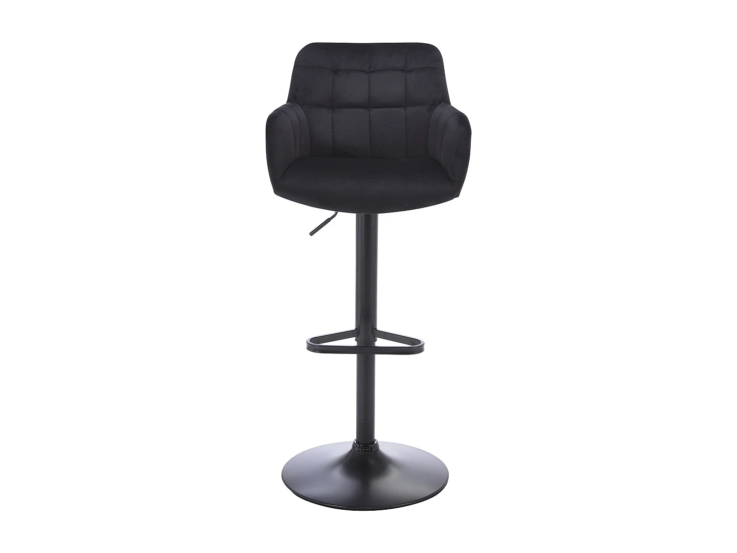 Barhocker 2er-Set - Samt & Metall - Höhenverstellbar - Schwarz - PEGA von Pascal MORABITO