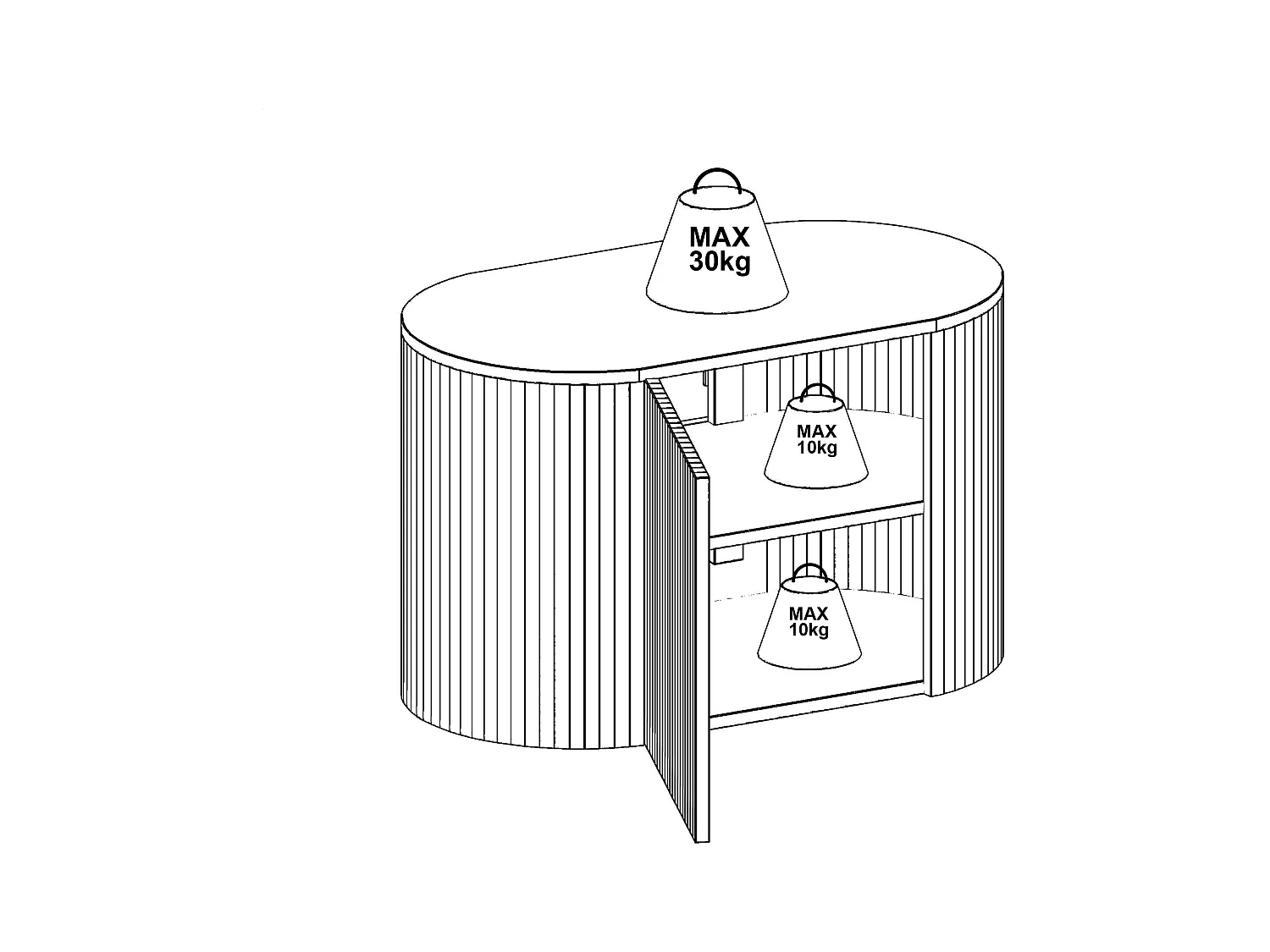 Vegghengt baderomsinnredning i teak med rundt servant - 90 cm - TOWARI