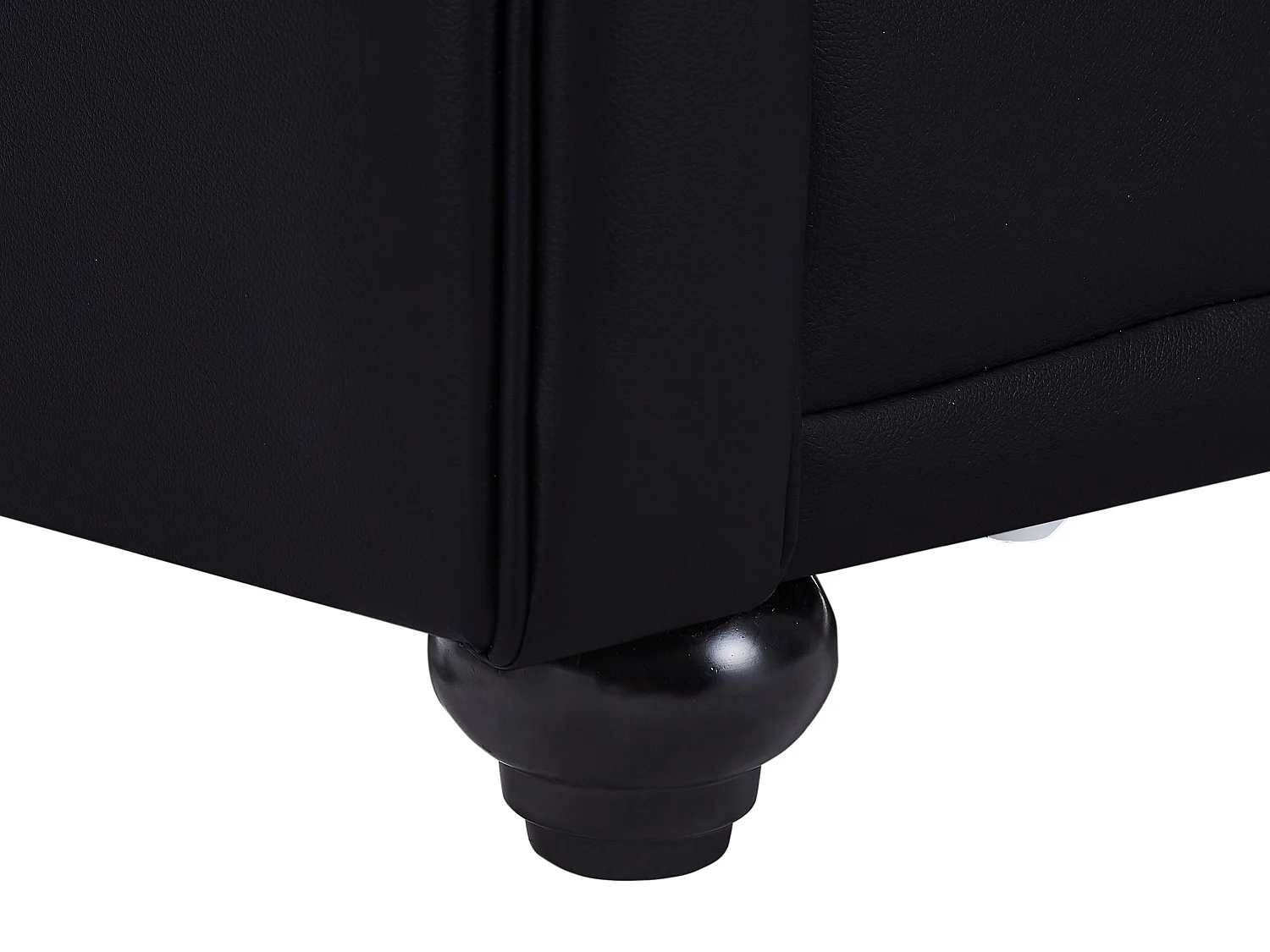 Divano 3 e 2 posti e poltrona in Similpelle Nero - CHESTERFIELD