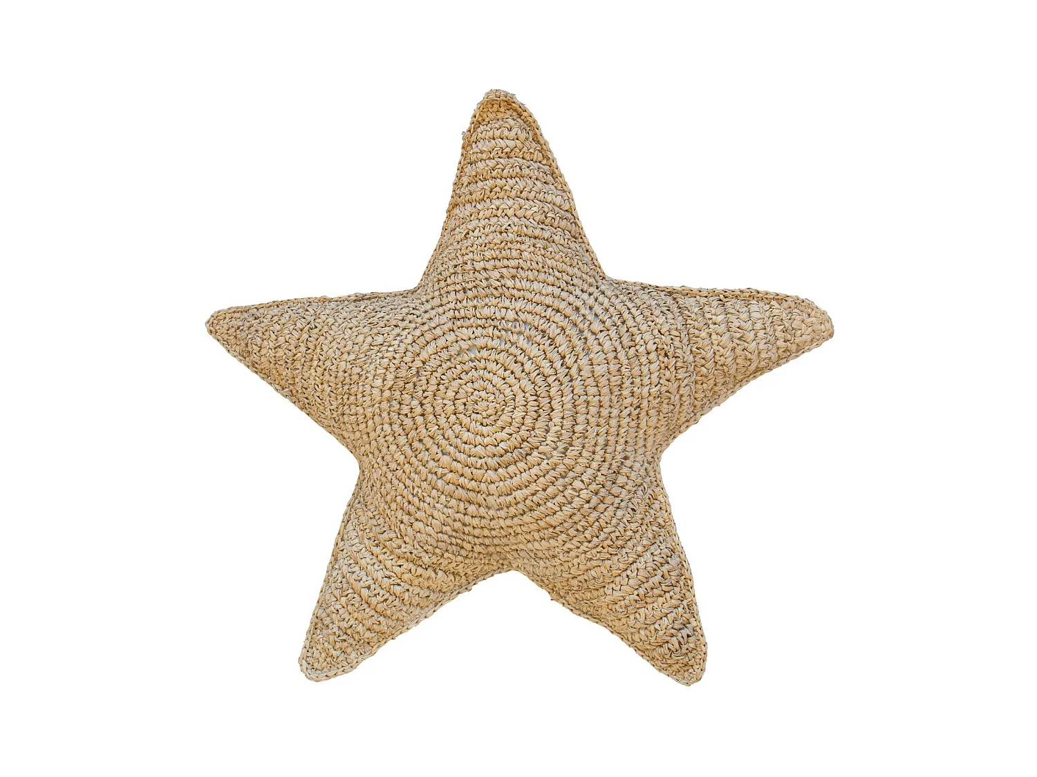 Cuscino per bambini in rafia naturale a forma di stella 60 cm