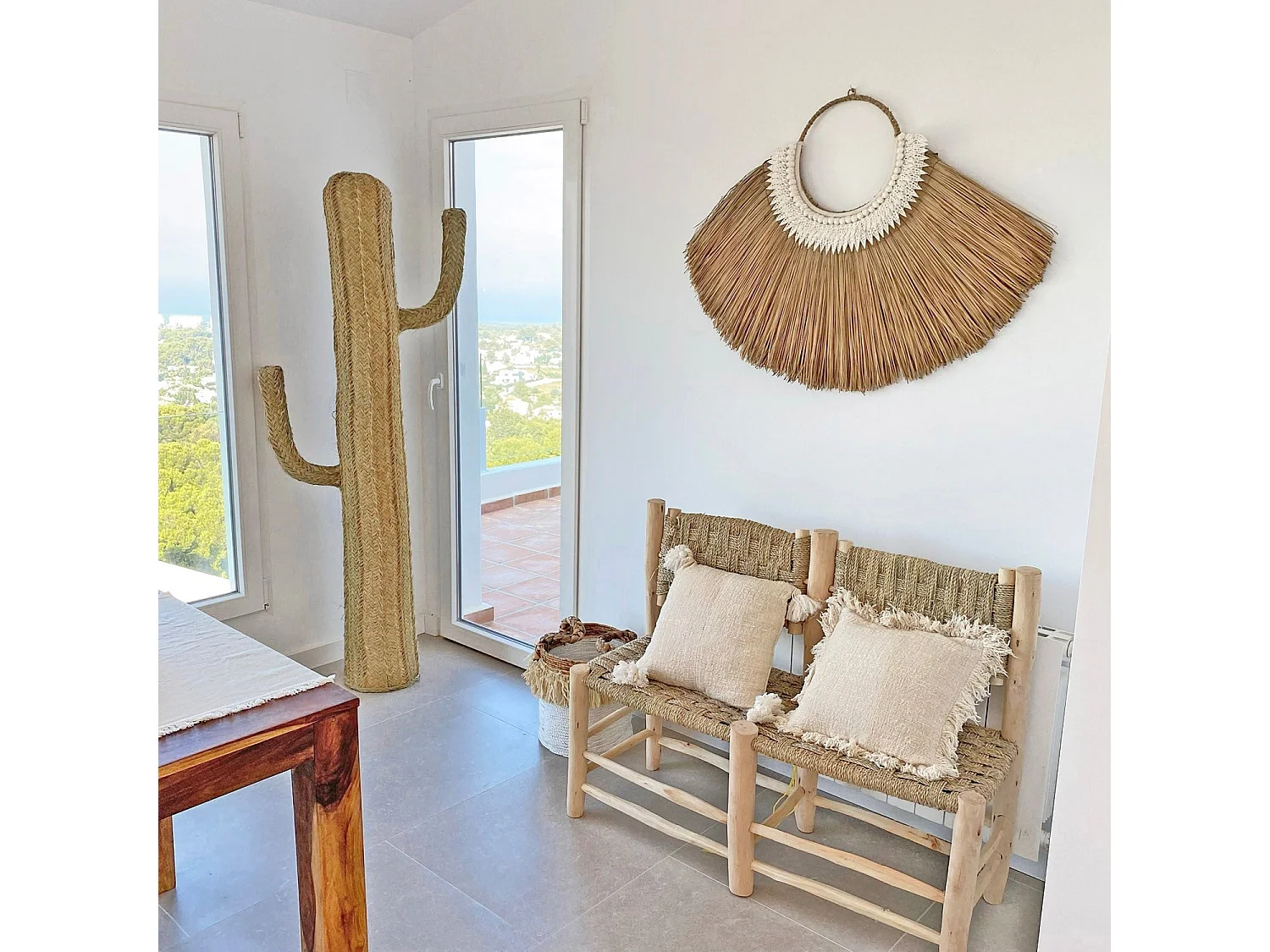 Decoración de pared natural boho étnico 110x45cm