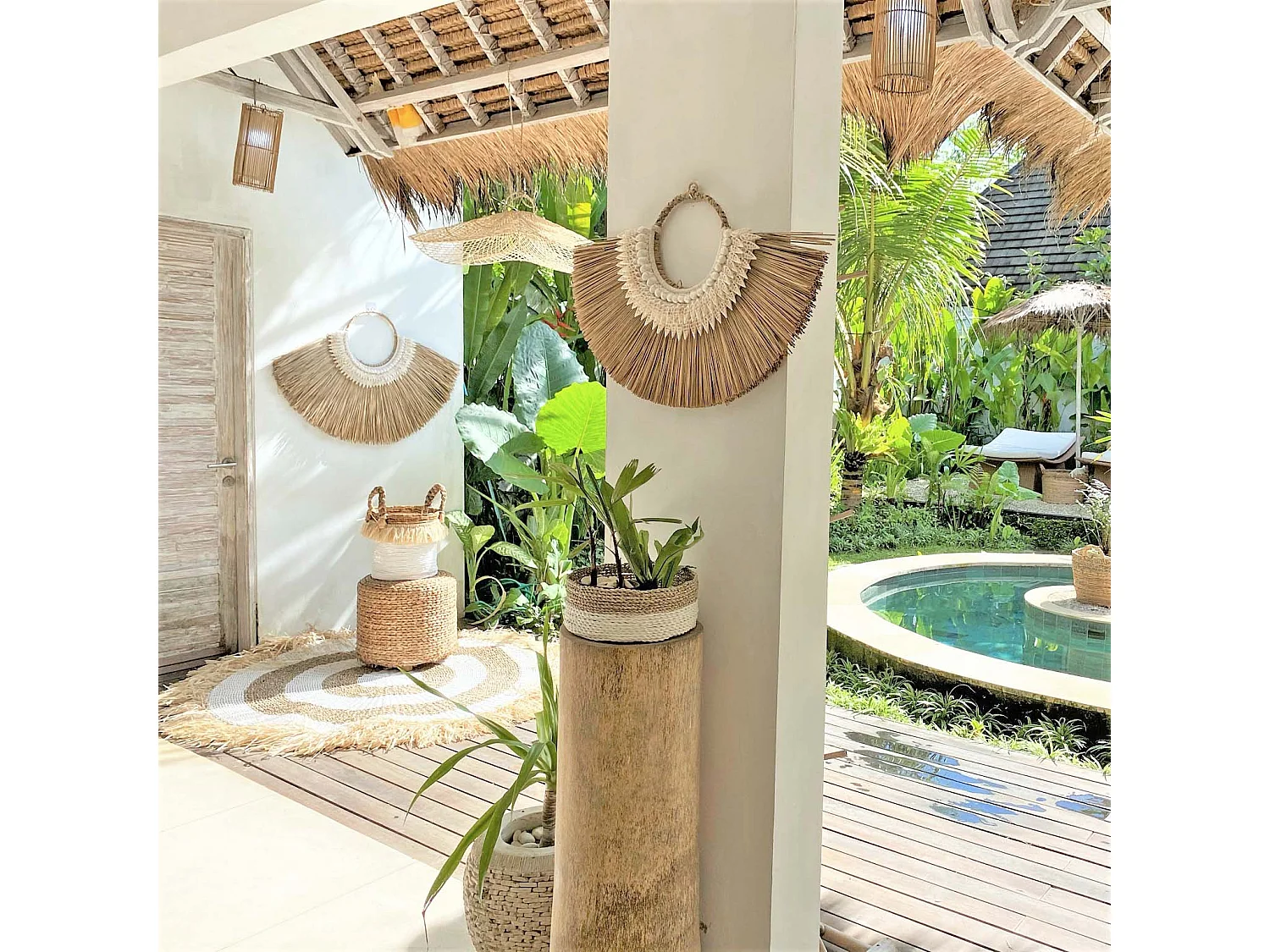 Decoración de pared natural boho étnico 110x45cm
