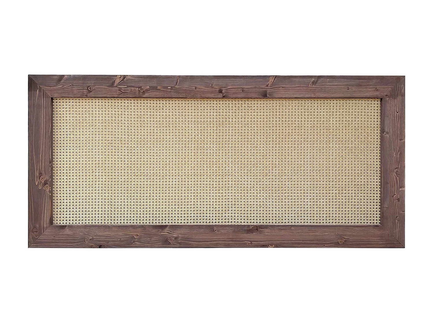 Cabeceira de vime e madeira maciça em cores escuras 140x74cm